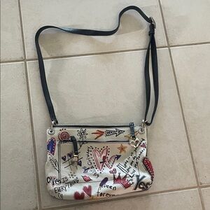 Brighton Artistic White and Black Crossbody Bag